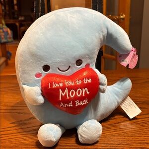Charming Blue Moon Plush with Heart